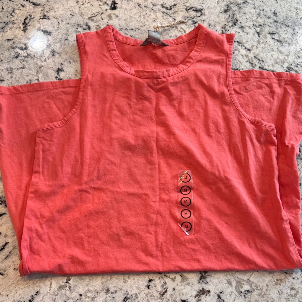 Natural Girls' Coral Cold-Shoulder Tee